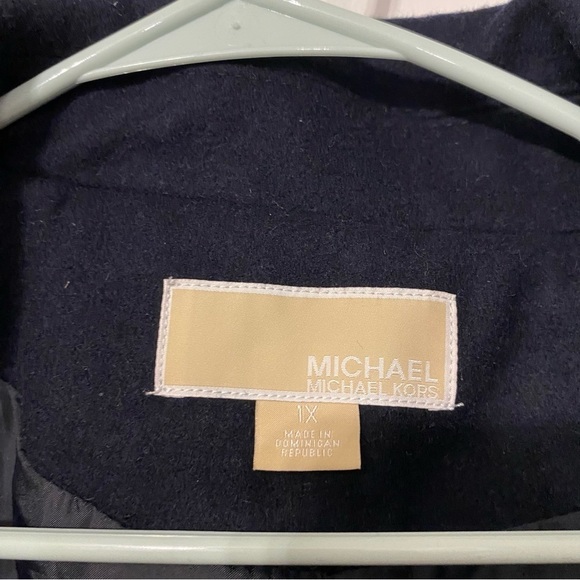 Michael Kors Hooded Navy‎ Blue Wool Coat 1X - Picture 6 of 9